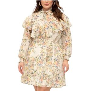 NWT ELOQUII ELEMENTS Women’s Floral Ruffle Mini Dress